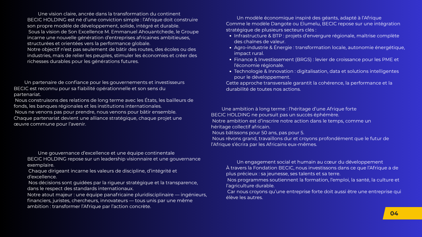 BECIC Holding Company - Why Choose Us Details