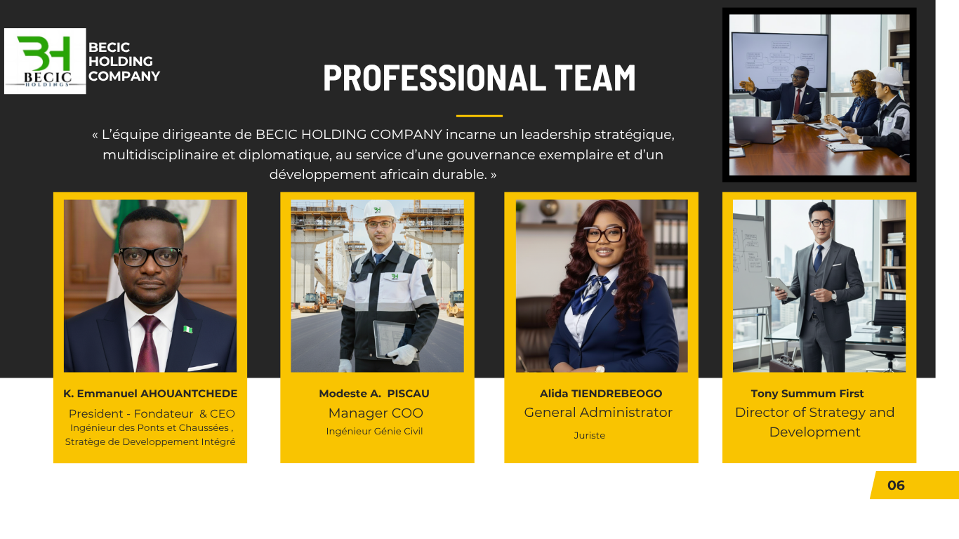 BECIC Holding Company - Professional Team