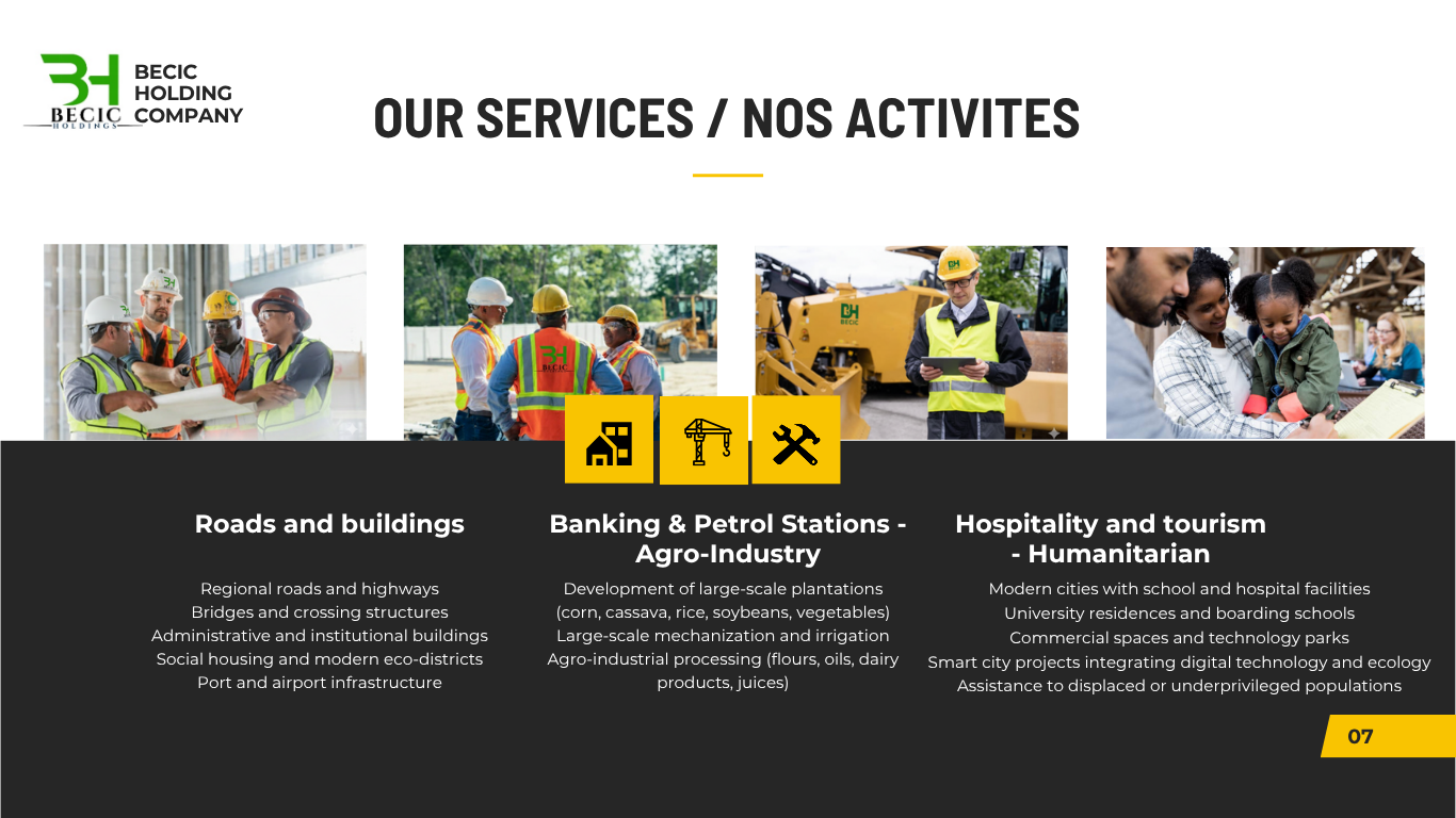 BECIC Holding Company - Services and Activities